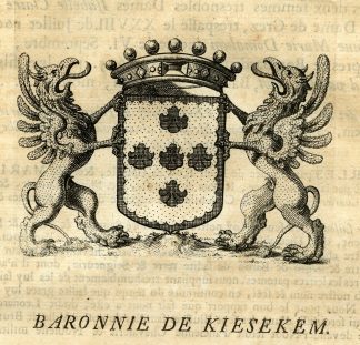 Antique Print-COAT OF ARMS-BARONY OF KIESEKEM-MEENSEL KIEZEGEM-Butkens-1724