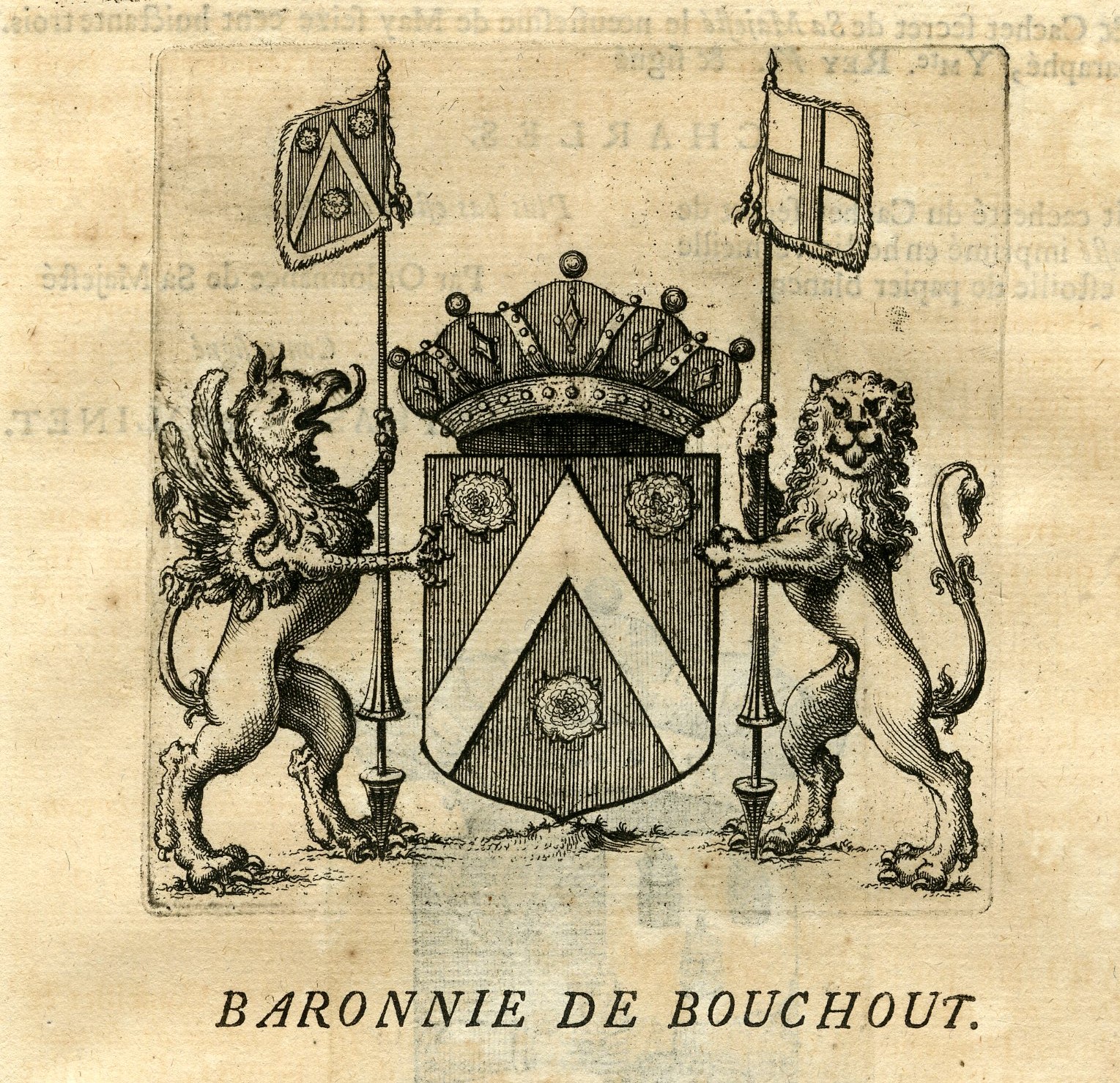, Antique Print-COAT OF ARMS-BOUCHOUT-BOECHOUT-Butkens-1724, Pictura Antique Prints