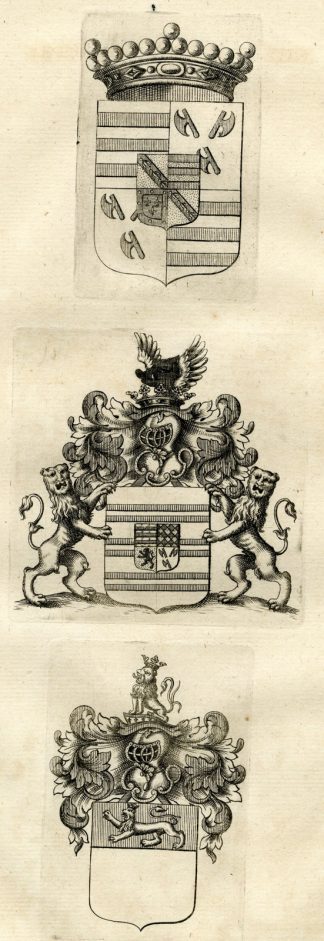 Antique Print-COAT OF ARMS-VAN CROY-DE RUBEMPRE-BACK-BAK-Butkens-1724
