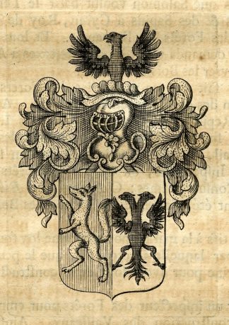 Antique Print-COAT OF ARMS-VAN SOUST DE BERCKENFELD-Butkens-1724