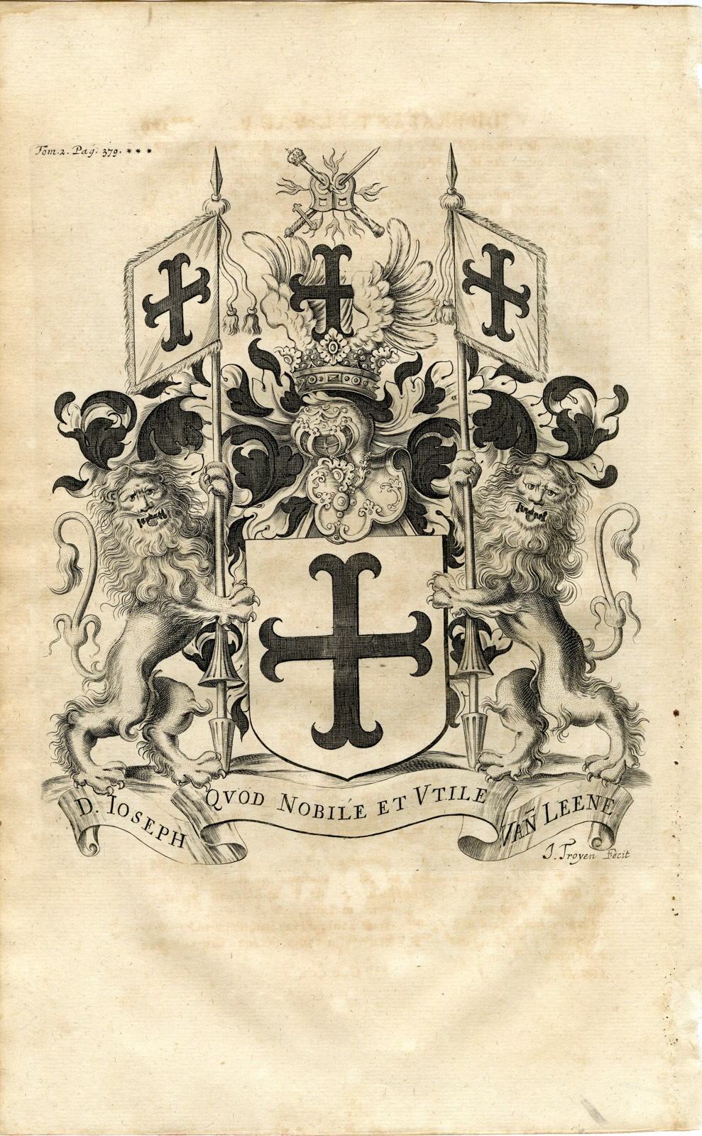 , Antique Print-JSEPH VAN DEN LEENE-KING OF ARMS-BRABANT-Butkens-1724, Pictura Antique Prints