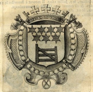 Antique Print-COAT OF ARMS-D'URSEL-VAN DEN HECKE-Butkens-1724