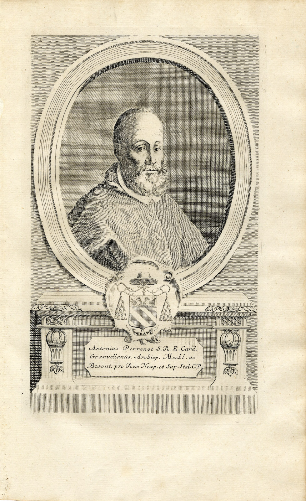 , Antique Print-PORTRAIT-GRANVELLE-CARDINAL-STATESMAN-Butkens-1724, Pictura Antique Prints