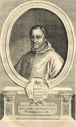 Antique Print-PORTRAIT-JOANNES HAUCHIN-ARCHBISHOP-Butkens-1724