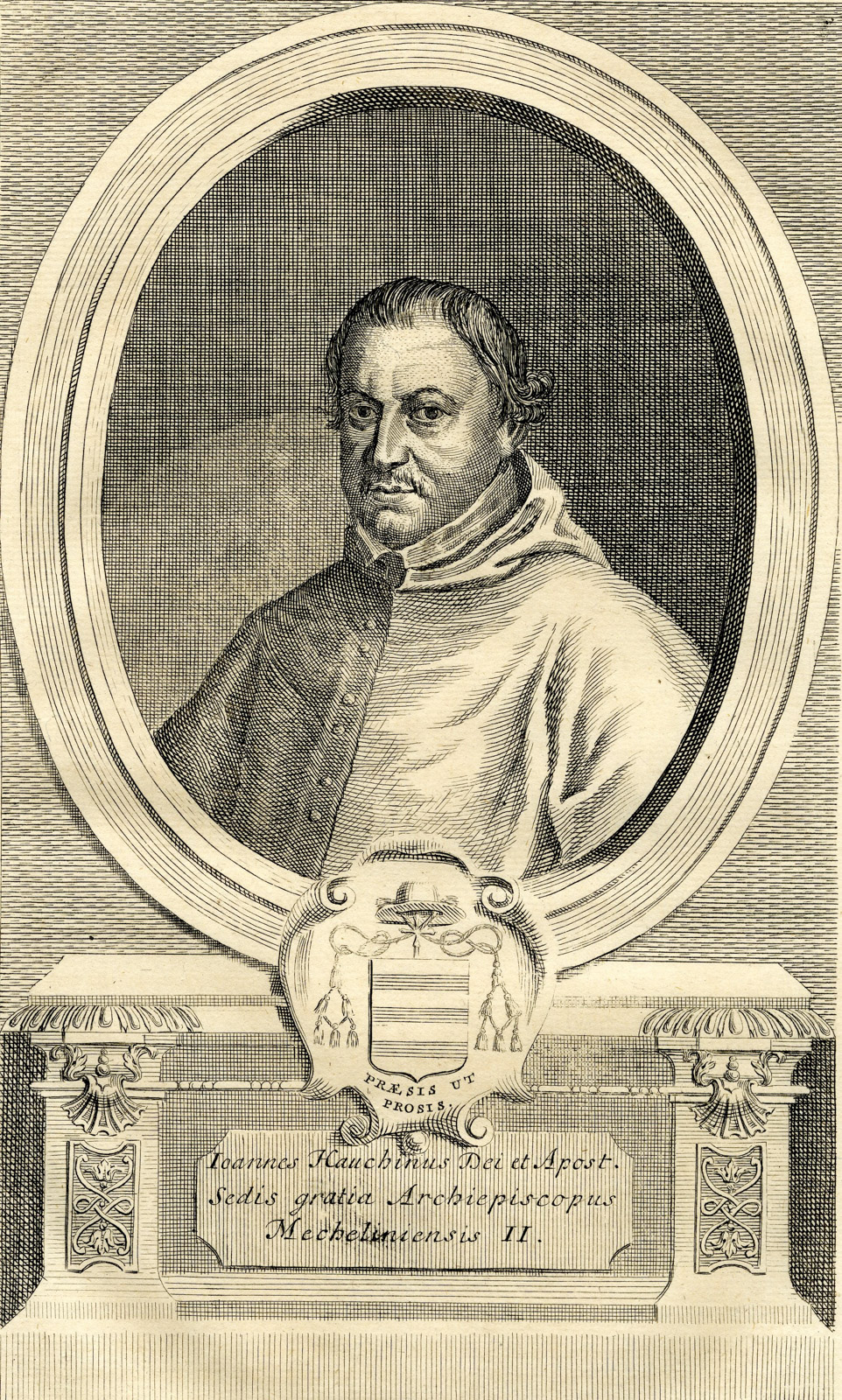 , Antique Print-PORTRAIT-JOANNES HAUCHIN-ARCHBISHOP-Butkens-1724, Pictura Antique Prints