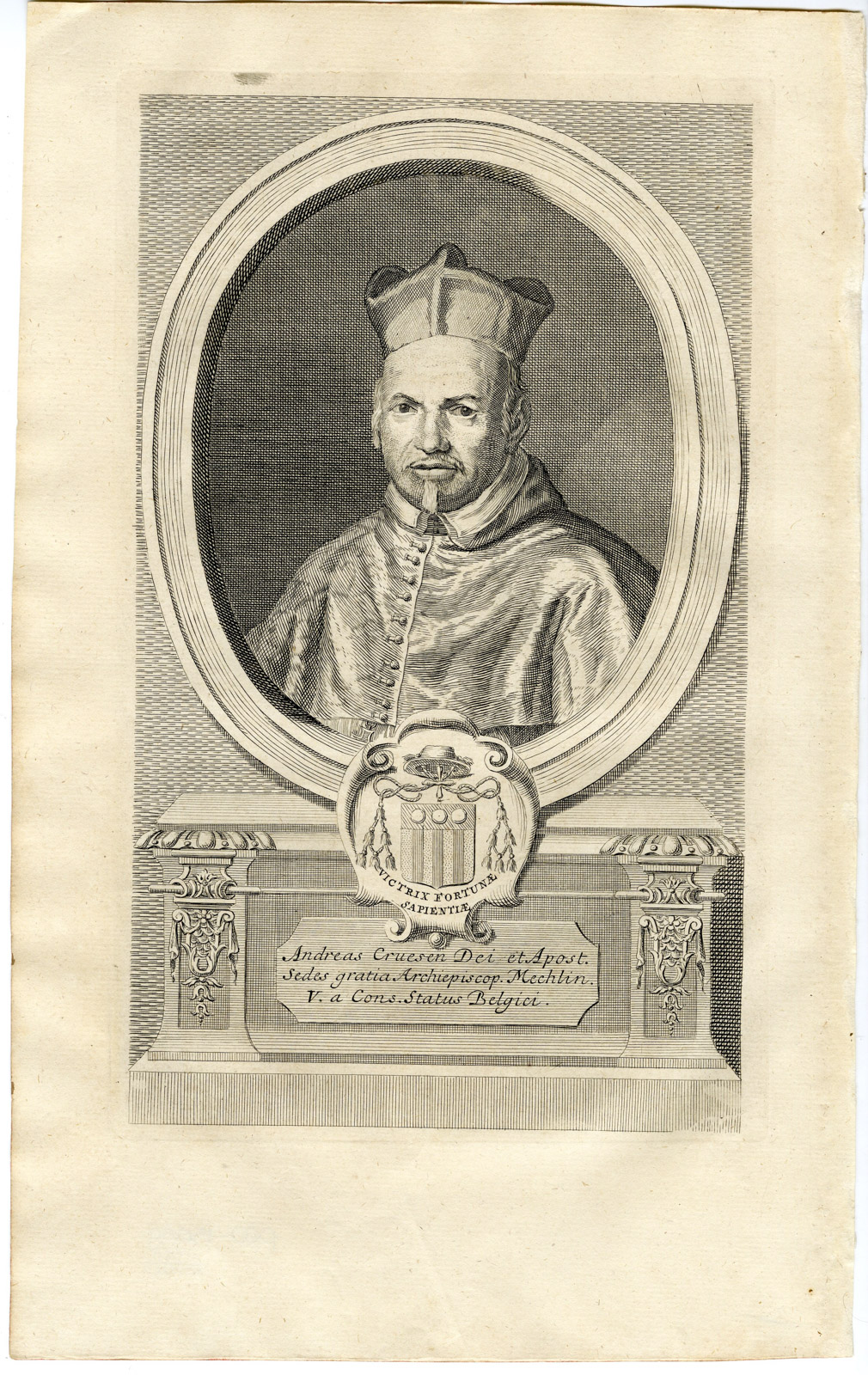 , Antique Print-PORTRAIT-ANDREAS CRUESEN-CRUSENS-ARCHBISHOP-Butkens-1724, Pictura Antique Prints