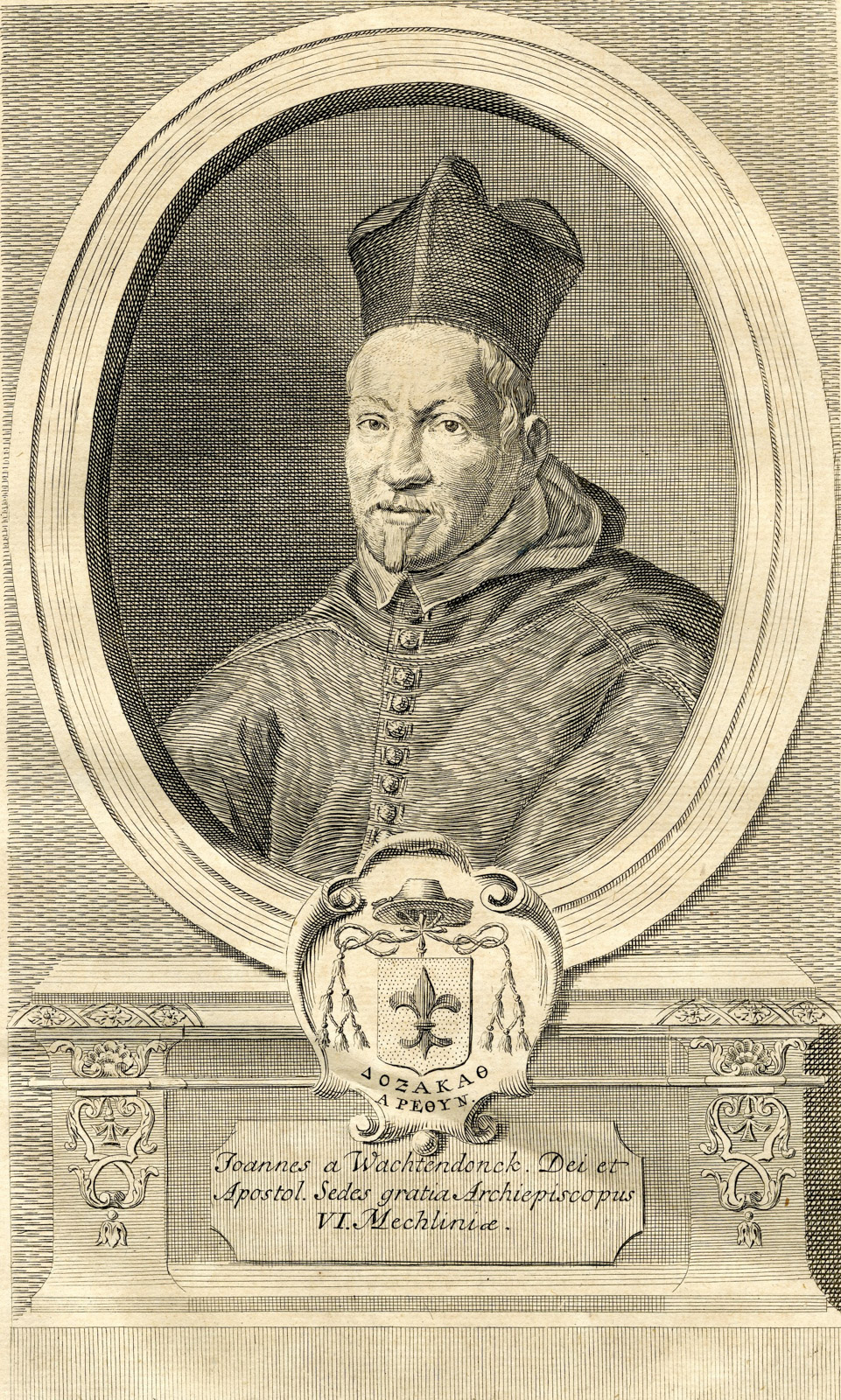 , Antique Print-PORTRAIT-JOANNES WACHTENDONCK-ARCHBISHOP-Butkens-1724, Pictura Antique Prints