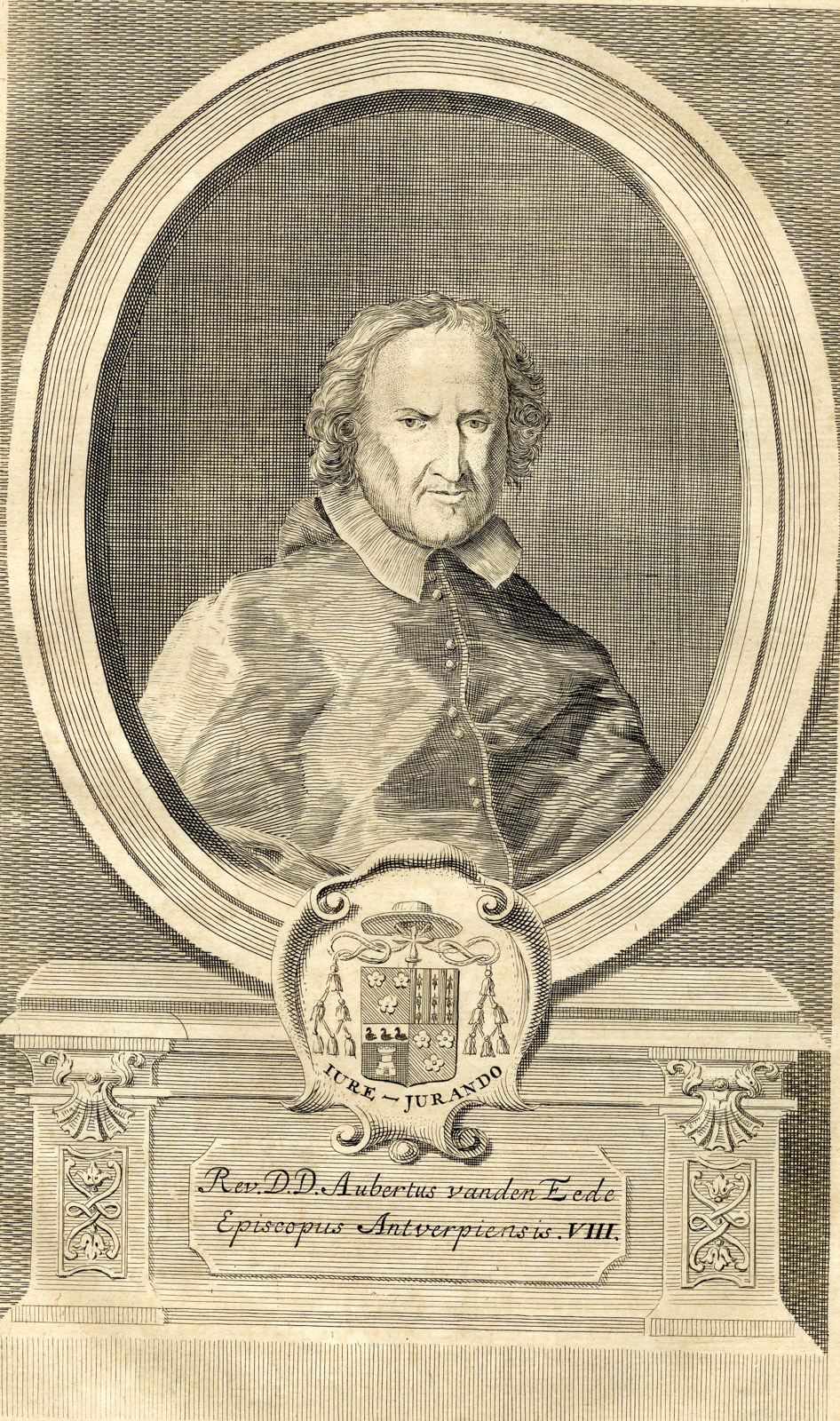 , Antique Print-PORTRAIT-AUBERTUS VAN DEN EEDE-BISHOP ANTWERP-Butkens-1724, Pictura Antique Prints