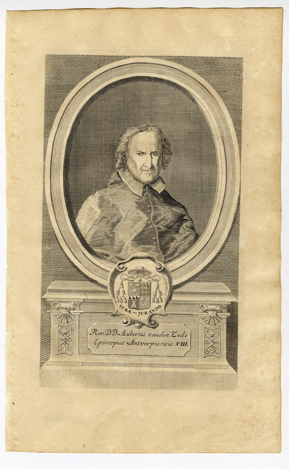 , Antique Print-PORTRAIT-AUBERTUS VAN DEN EEDE-BISHOP ANTWERP-Butkens-1724, Pictura Antique Prints