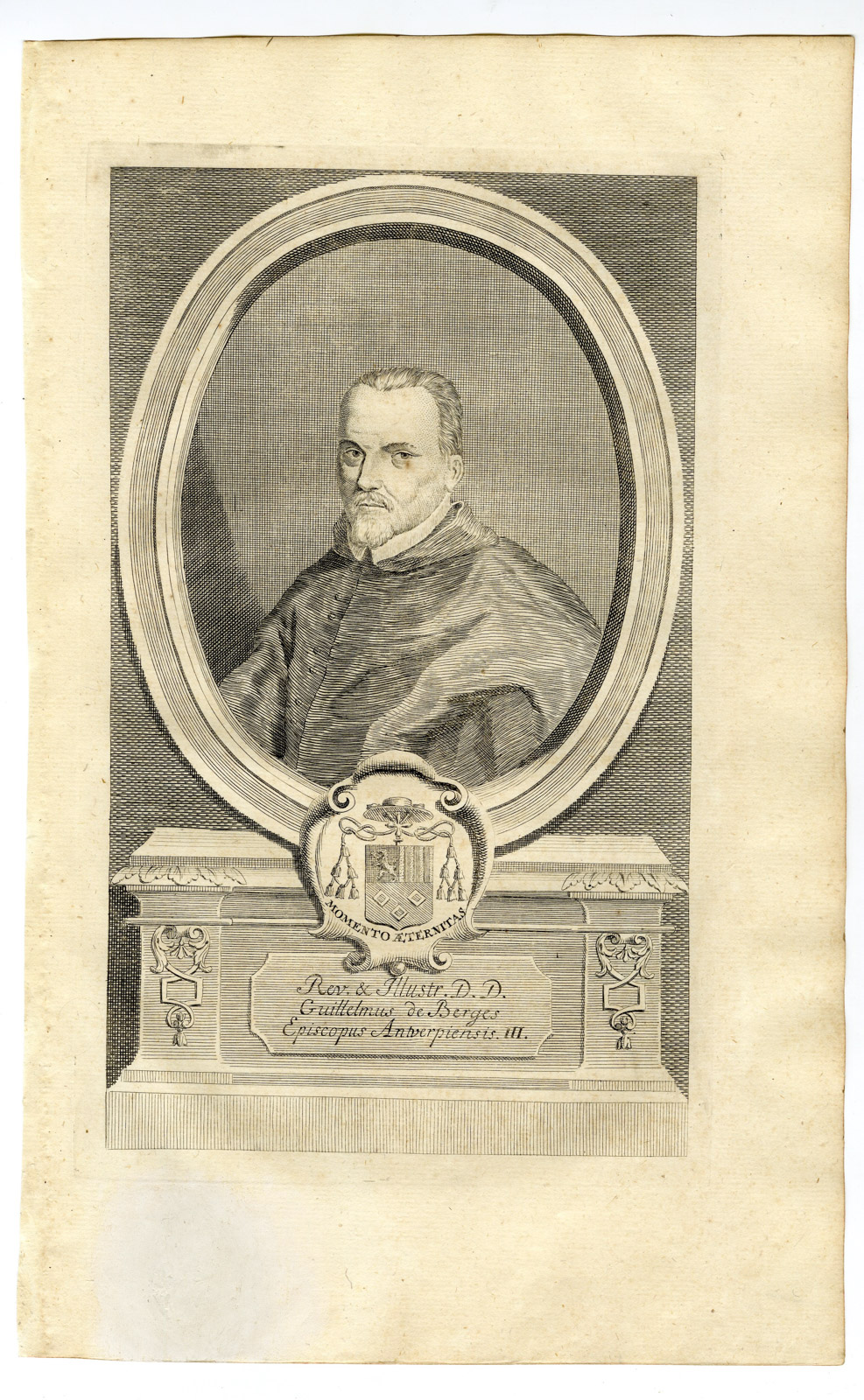 , Antique Print-PORTRAIT-WILLEM VAN BERGEN-BERGHES-BISHOP ANTWERP-Butkens-1724, Pictura Antique Prints