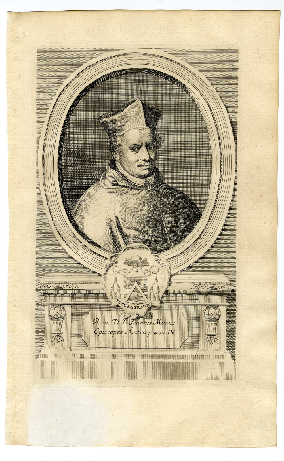 , Antique Print-PORTRAIT-JOANNES MIRAEUS-LE MIRE-BISHOP ANTWERP-Butkens-1724, Pictura Antique Prints