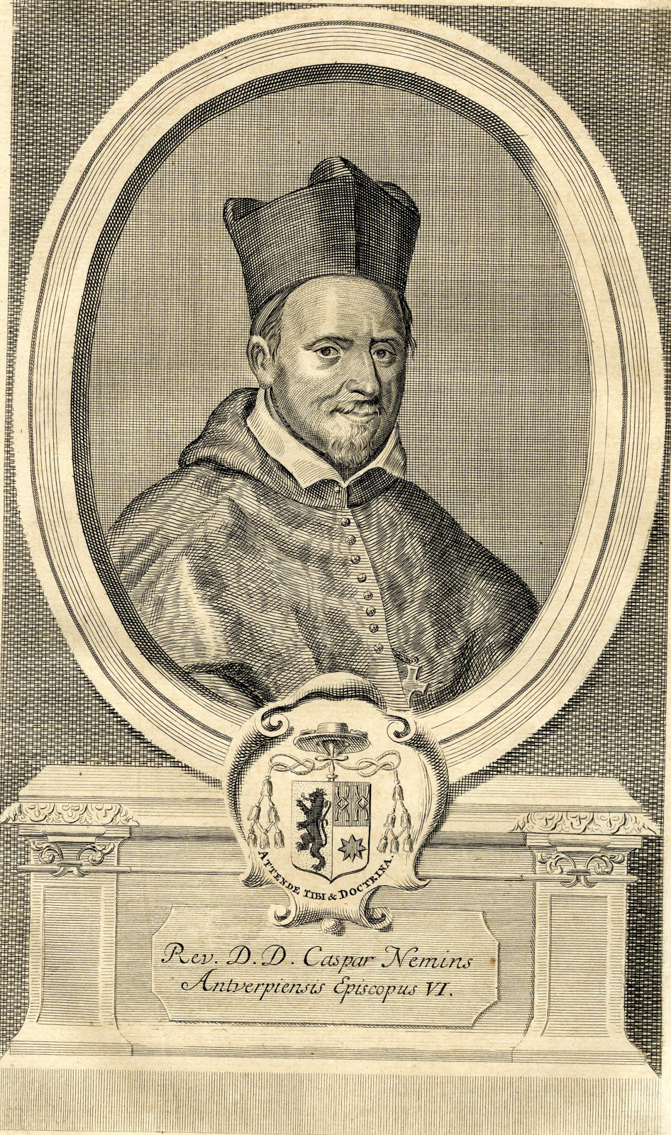 , Antique Print-PORTRAIT-CASPAR NEMINS-BISHOP ANTWERP-Butkens-1724, Pictura Antique Prints