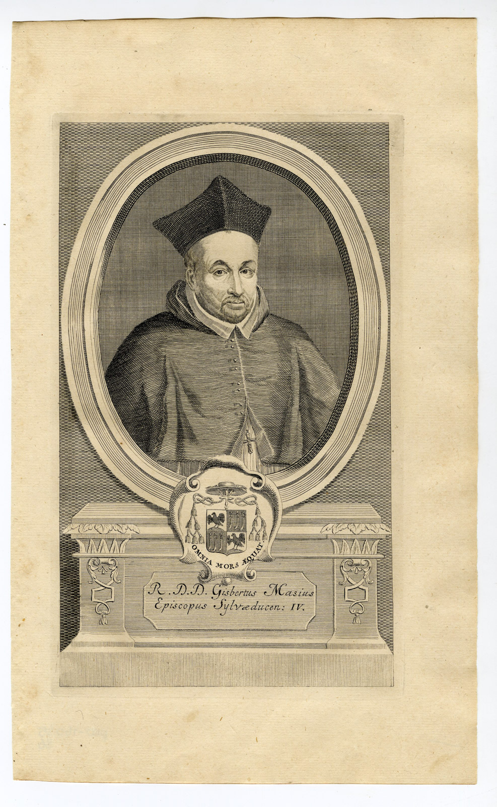, Antique Print-PORTRAIT-GIJSBERTUS MAAS-MASIUS-BISHOP-HERTOGENBOSCH-Butkens-1724, Pictura Antique Prints