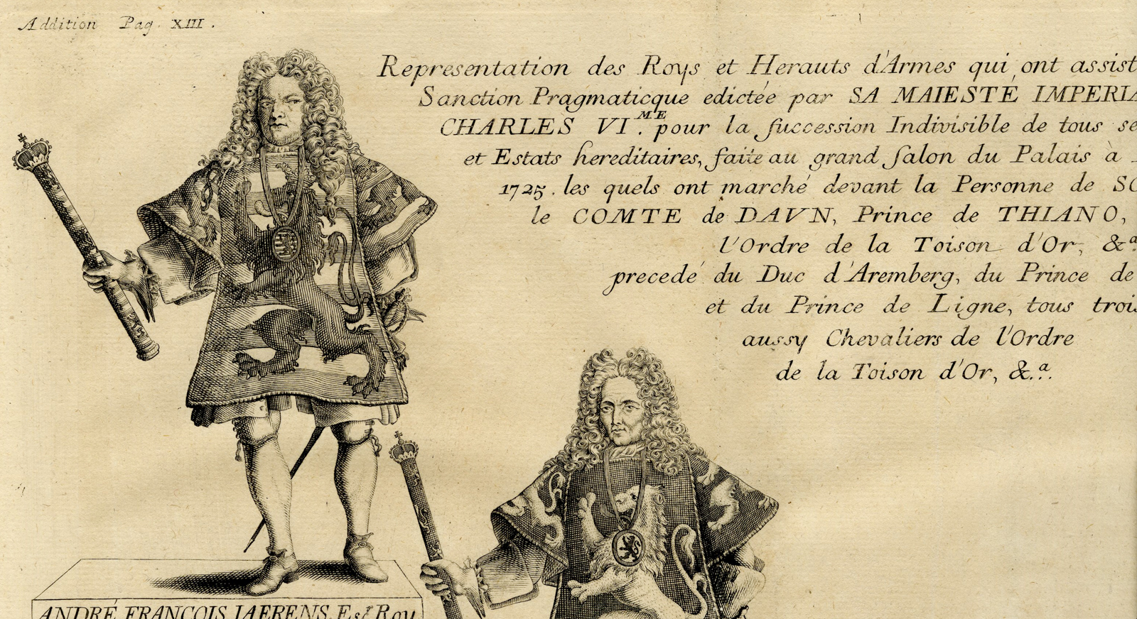 Pco 16042 416x227 Antique Print-LINEUP OF KINGS OF ARMS IN BRABANT-Butkens-1724 - Image 2