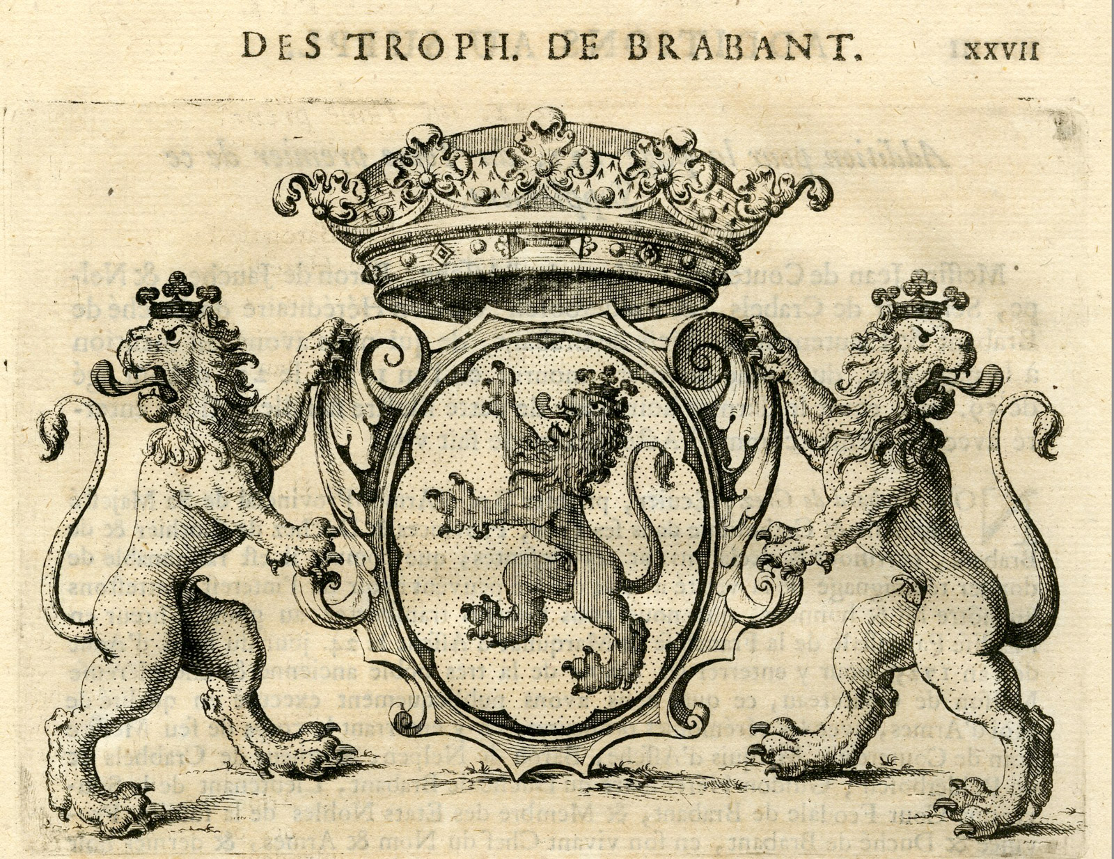 , Antique Print-COAT OF ARMS-VAN GAVERE-HERIMEZ-AYSEAU-Butkens-1724, Pictura Antique Prints