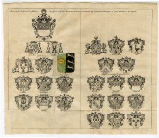 Antique Print-COAT OF ARMS-OFFICIALS-BRABANT-GOVERNMENT-CONSEIL-Butkens-1724