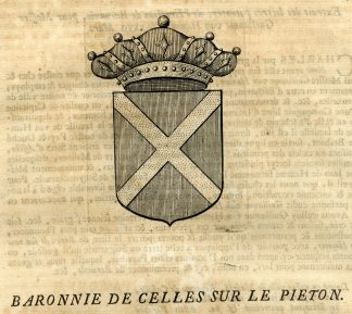 Antique Print-COAT OF ARMS-CELLES-PIETON-BELGIUM-Butkens-1724