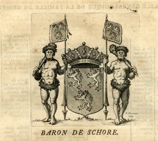 Antique Print-COAT OF ARMS-SCHORE-BELGIUM-Butkens-1724