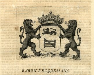 Antique Print-COAT OF ARMS-VECQUEMANS-BELGIUM-Butkens-1724