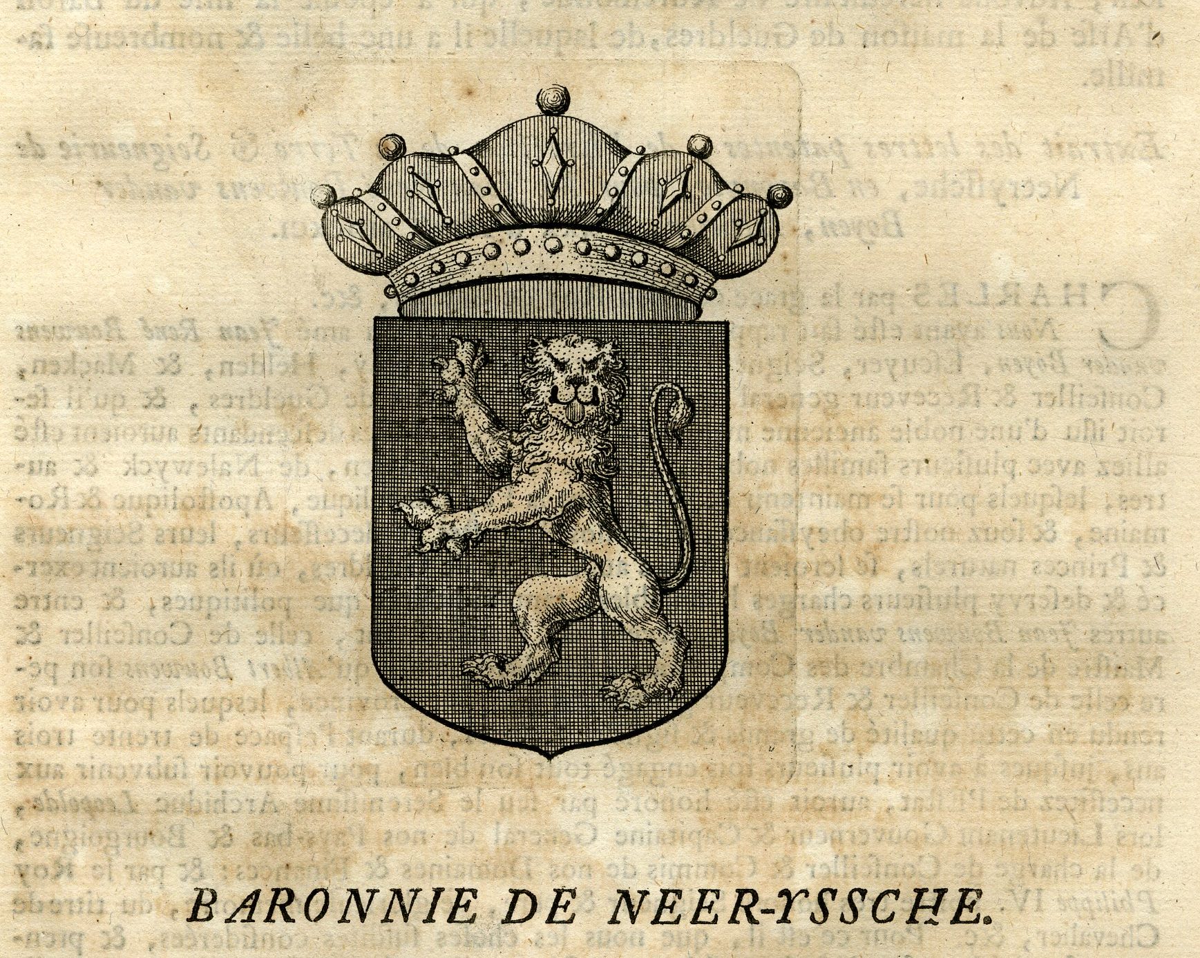 , Antique Print-COAT OF ARMS-NEERIJSE-NEERYSSCHE-Butkens-1724, Pictura Antique Prints
