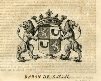 Antique Print-COAT OF ARMS-CASSAL-BELGIUM-Butkens-1724
