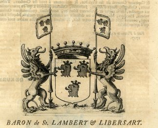 Antique Print-COAT OF ARMS-SAINT LAMBERT-LIBERSART-POEDERLE-Butkens-1724