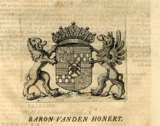 Antique Print-COAT OF ARMS-VAN DEN HONERT-WESELE-Butkens-1724