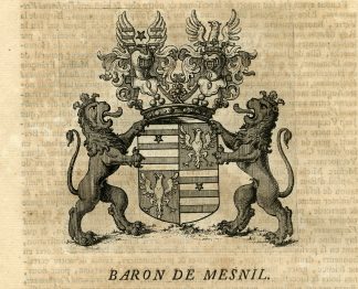 Antique Print-COAT OF ARMS-MESNIL-NAMEN-BELGIUM-Butkens-1724