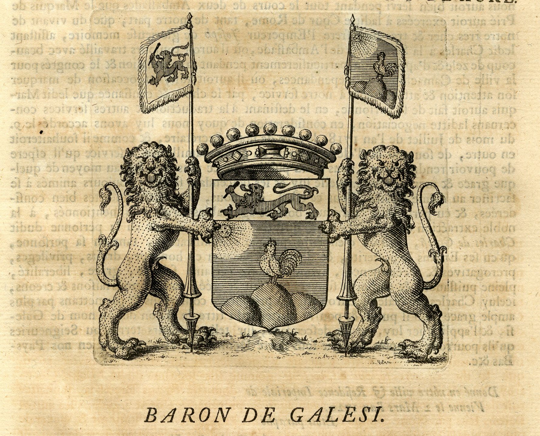 , Antique Print-COAT OF ARMS-GALESI-BELGIUM-Butkens-1724, Pictura Antique Prints