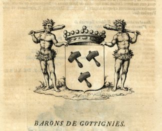Antique Print-COAT OF ARMS-GOTTIGNIES-BEYER-BIJER-Butkens-1724