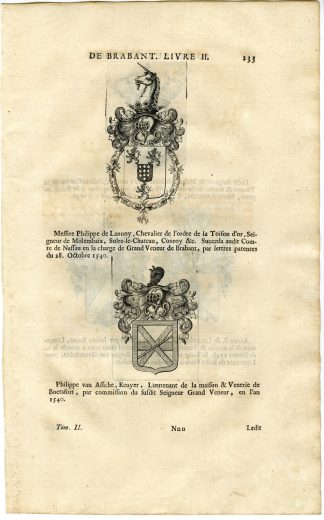 Antique Print-LANNOY-ASSCHE-MOLEMBAIS-LUXEMBOURG-LIGNY-OVERSCHELDE-Butkens-1724