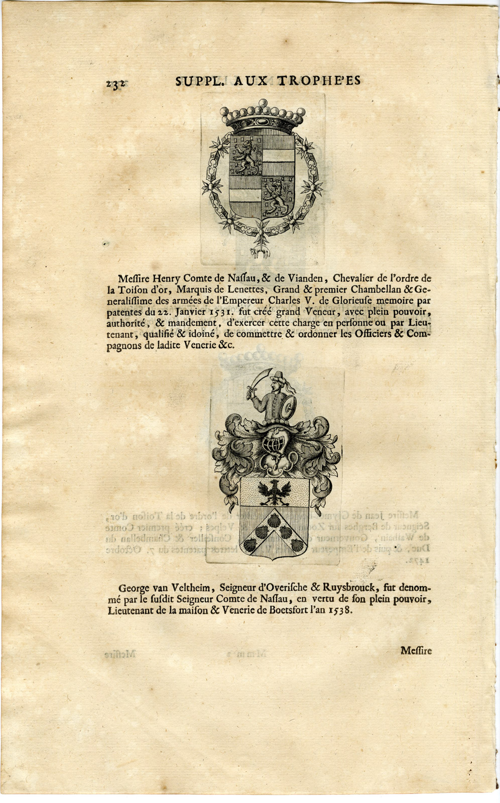 , Antique Print-COAT OF ARMS-HINKAART-GLYMES-BERGEN-NASSAU-VELTHEIM-Butkens-1724, Pictura Antique Prints