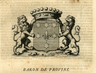 Antique Print-COAT OF ARMS-BARON DE PROVINS-Butkens-1724