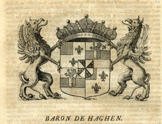 Antique Print-COAT OF ARMS-HAGHEN-HAEGHEN-EESBEKE-Butkens-1724
