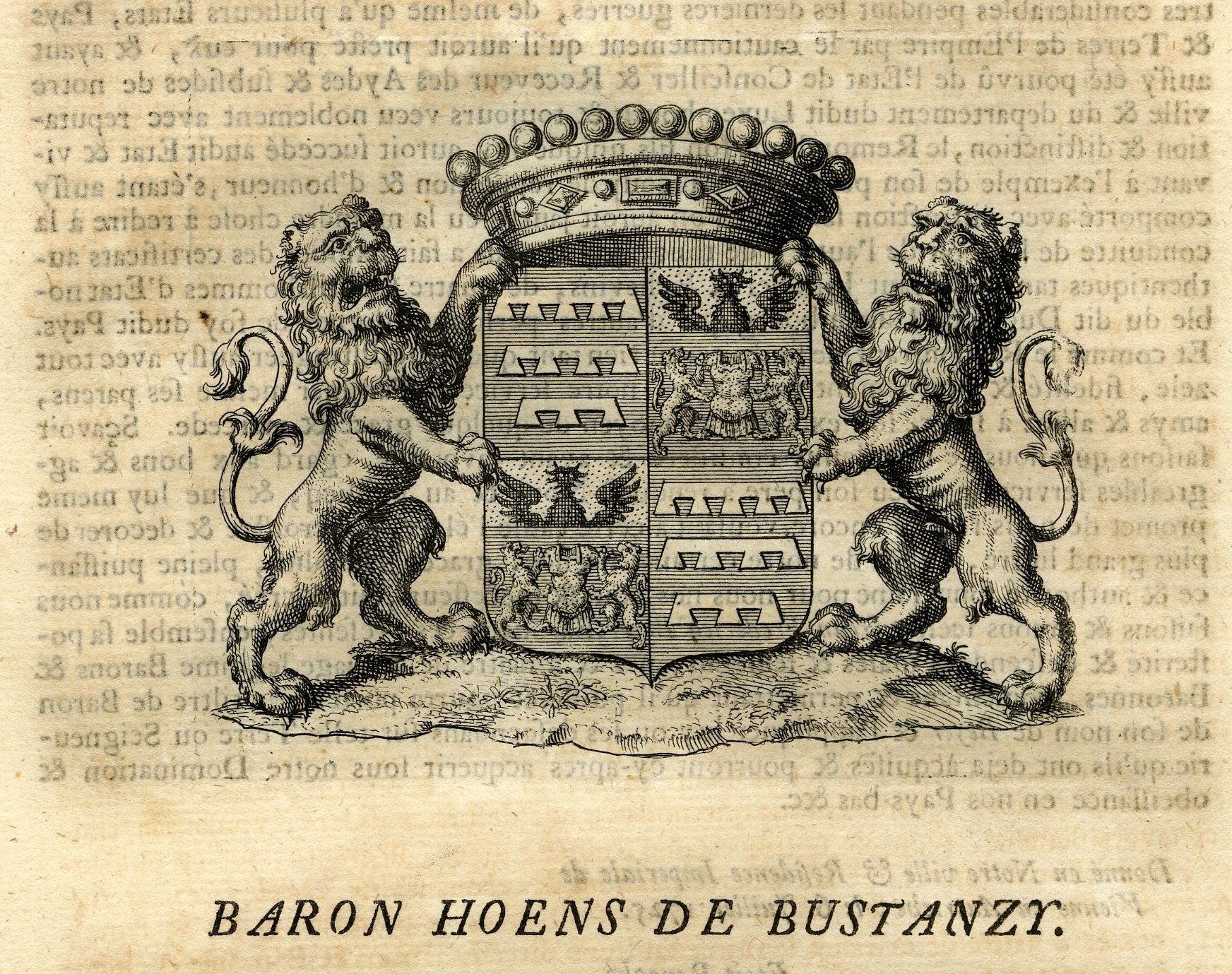 Pco 16457 416x329 Antique Print-COAT OF ARMS-HOENS DE BUTANZY-BUSTANCY-Butkens-1724