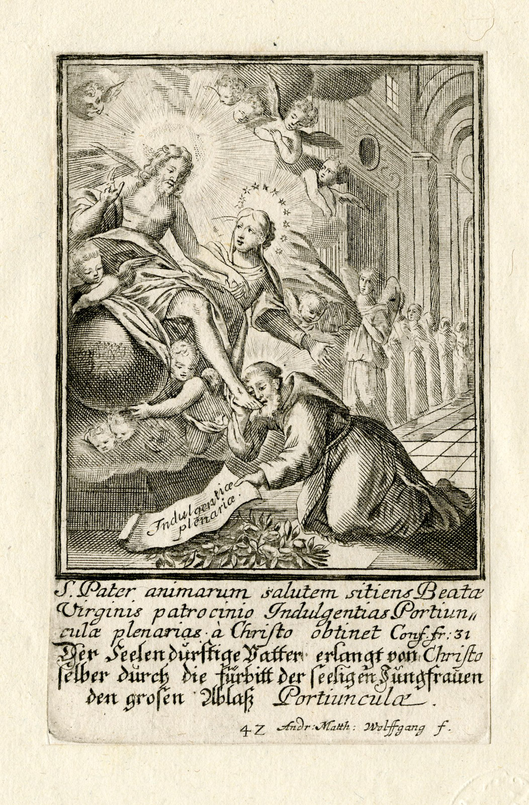 , Rare Antique Print-KISSING CHRIST FEET-ABSOLUTION-Wolfgang-c.1700, Pictura Antique Prints