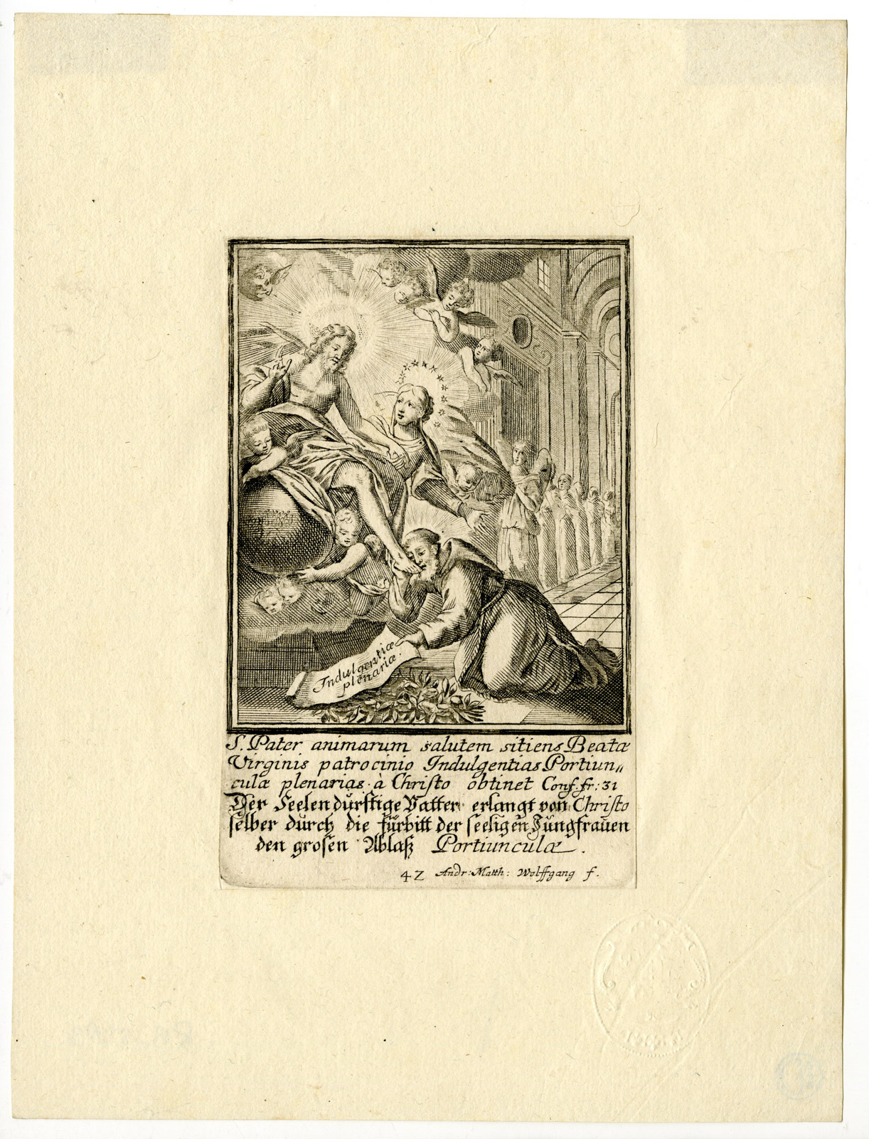 , Rare Antique Print-KISSING CHRIST FEET-ABSOLUTION-Wolfgang-c.1700, Pictura Antique Prints