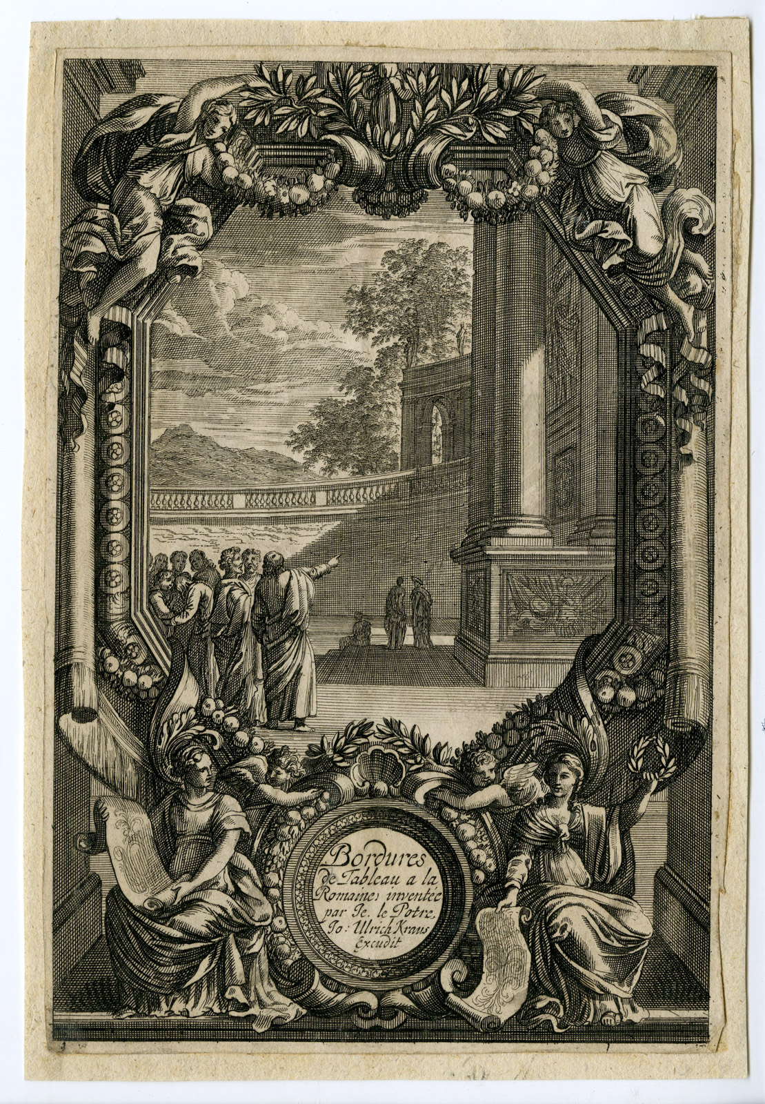 , Rare Antique Print-DECORATIVE MOTIVES-ROMAN-DESIGN-le Pautre-c.1794, Pictura Antique Prints