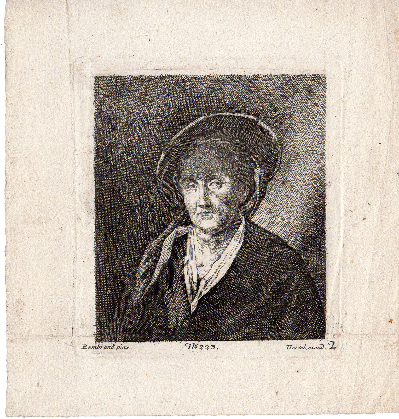 RB 0946 416x436 Antique Print-PORTRAIT-ELDER WOMAN-TULBAN-Rembrandt-Hertel-circa 1775