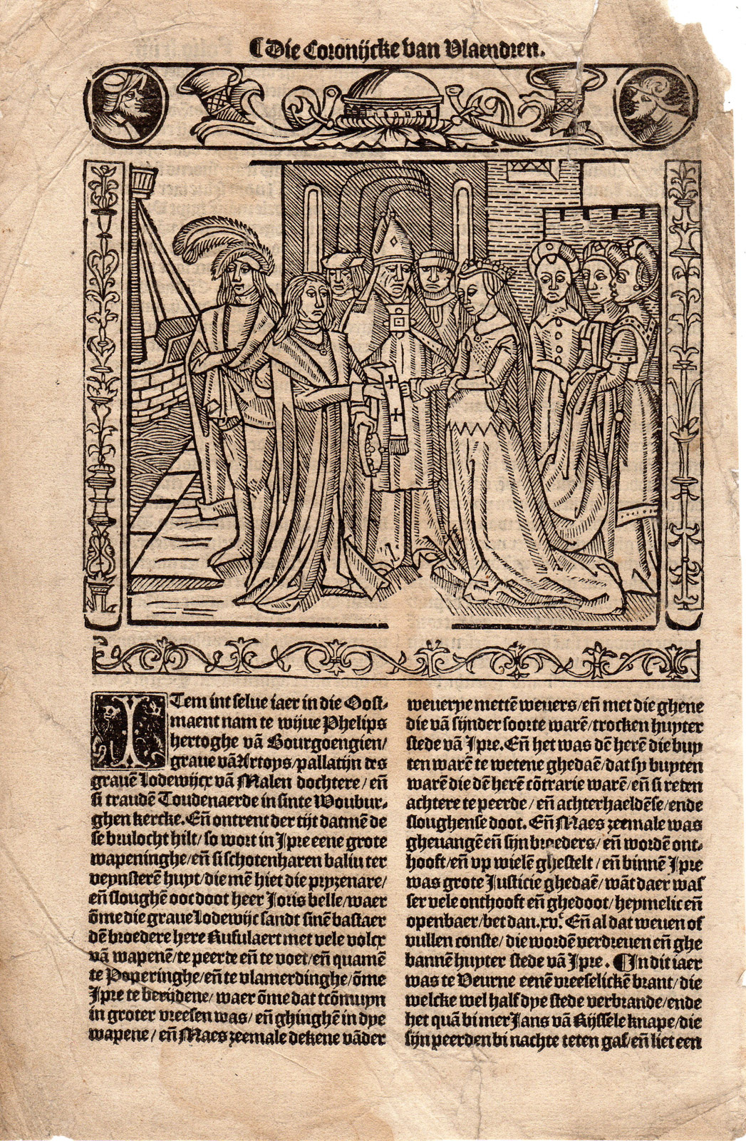 , 5 Antique Prints-FLEMISH HISTORY-BATTLE-LOUIS OF MALE-PHILIP-Doppere-1531, Pictura Antique Prints