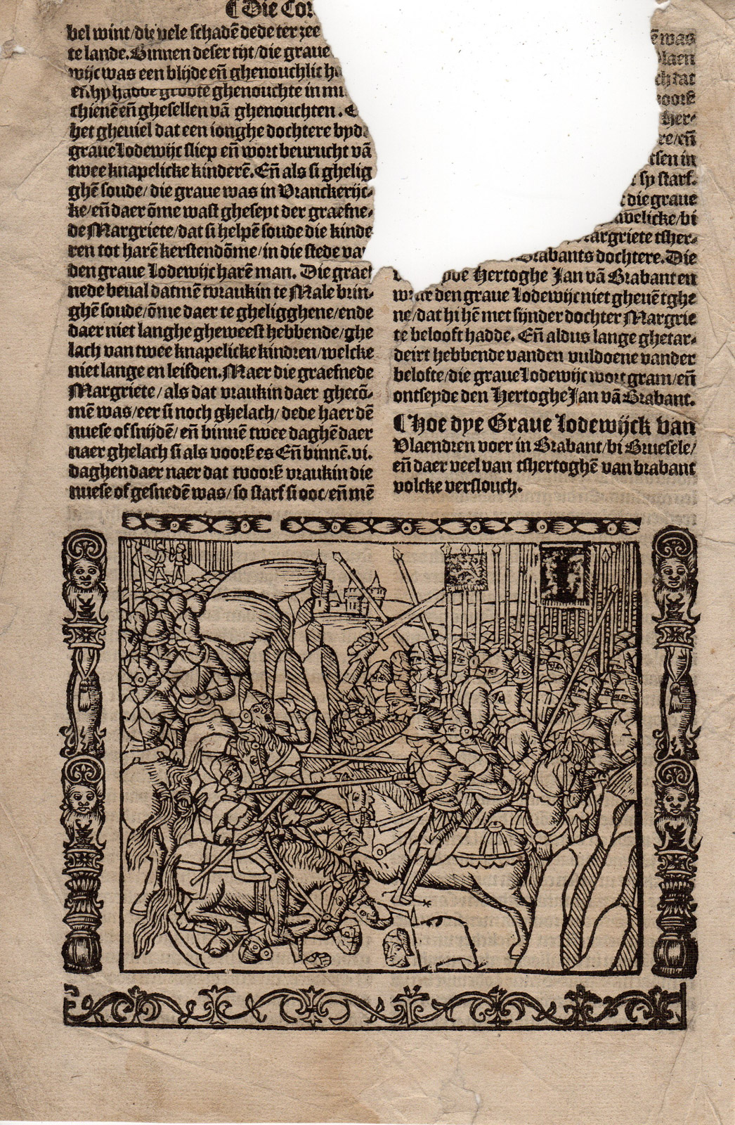 , 5 Antique Prints-FLEMISH HISTORY-BATTLE-LOUIS OF MALE-PHILIP-Doppere-1531, Pictura Antique Prints