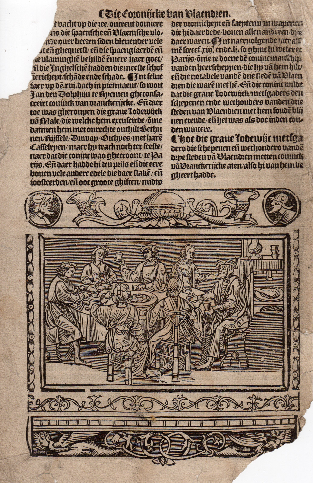 , 5 Antique Prints-FLEMISH HISTORY-BATTLE-LOUIS OF MALE-PHILIP-Doppere-1531, Pictura Antique Prints