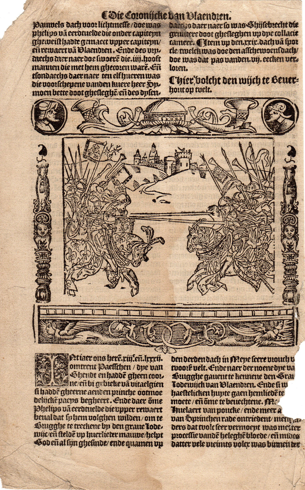, 5 Antique Prints-FLEMISH HISTORY-BATTLE-LOUIS OF MALE-PHILIP-Doppere-1531, Pictura Antique Prints
