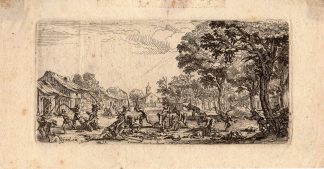 Antique Master Print-SOLDIERS-SLAUGHTER-SWORDS-VILLAGE-Callot-c.1632