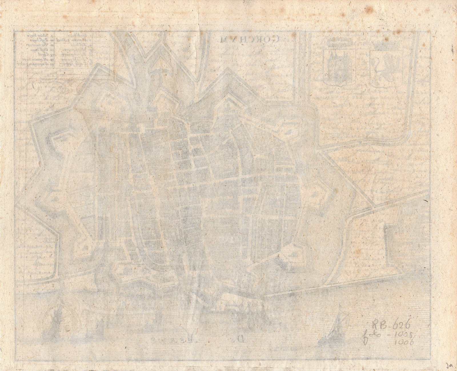 , Antique Print-GORCHUM-GORKUM-GORINCHEM-CITY PLAN-Blaeu-de Wit-1670, Pictura Antique Prints