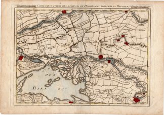 Antique Print-DORDRECHT-GORINCHEM-HEUSDEN-BIESBOSCH-Covens and Mortier-1747