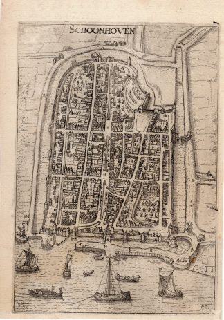 Antique Print-SCHOONHOVEN-CITY-PLAN-Guicciardini-1588