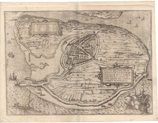 Antique Print-BRIELLE-DEN BRIEL-CITY PLAN-Braun-Hogenberg-c.1588
