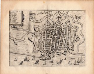 Antique Print-GORKUM-GORINCHEM-CITY-PLAN-Guicciardini-1613