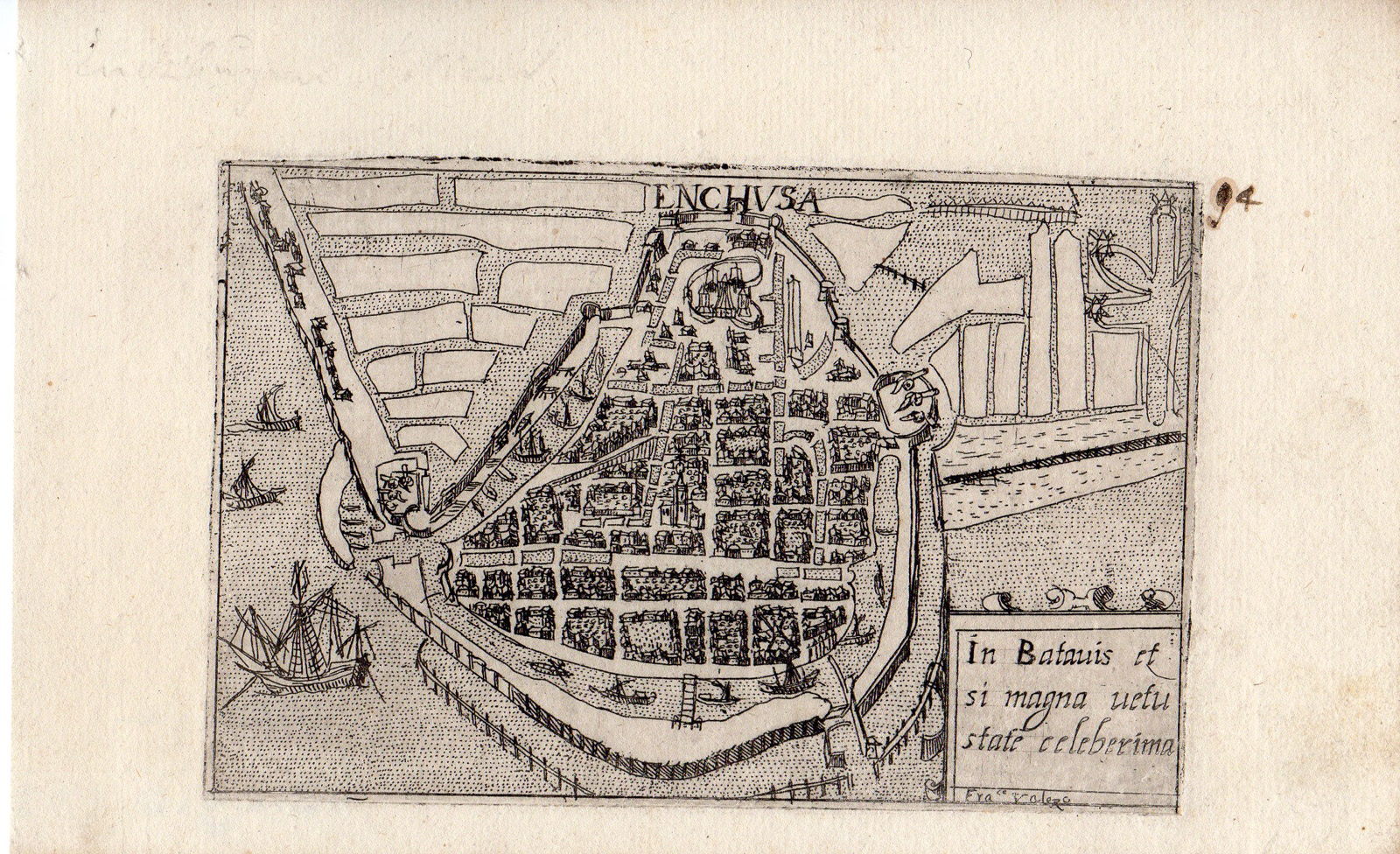 , Antique Print-ENHUIZEN-ENCHUSA-Valegio-1713, Pictura Antique Prints